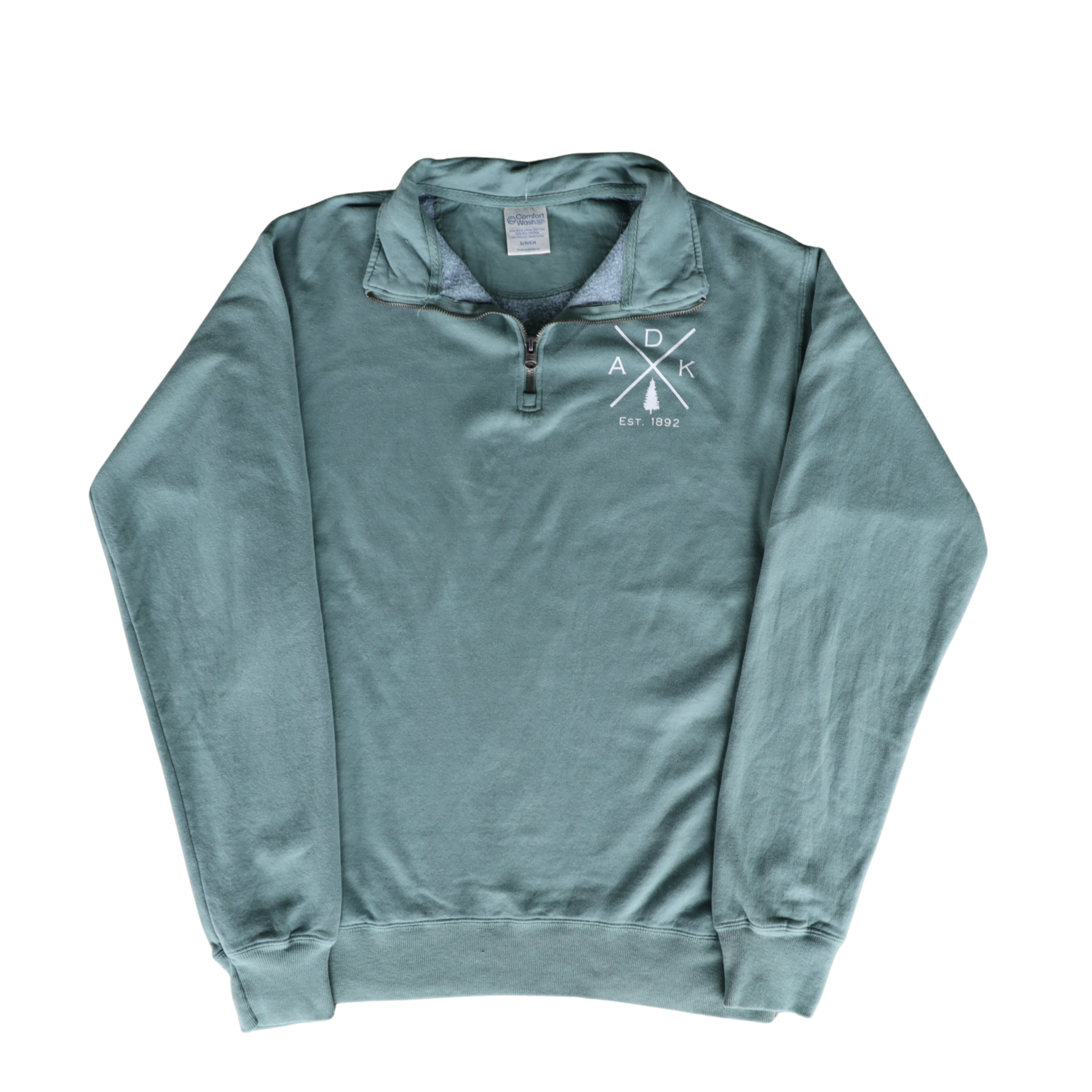 Quarter Zip Comfort Wash ADK Cross Fleece | Blue Line Coffee House