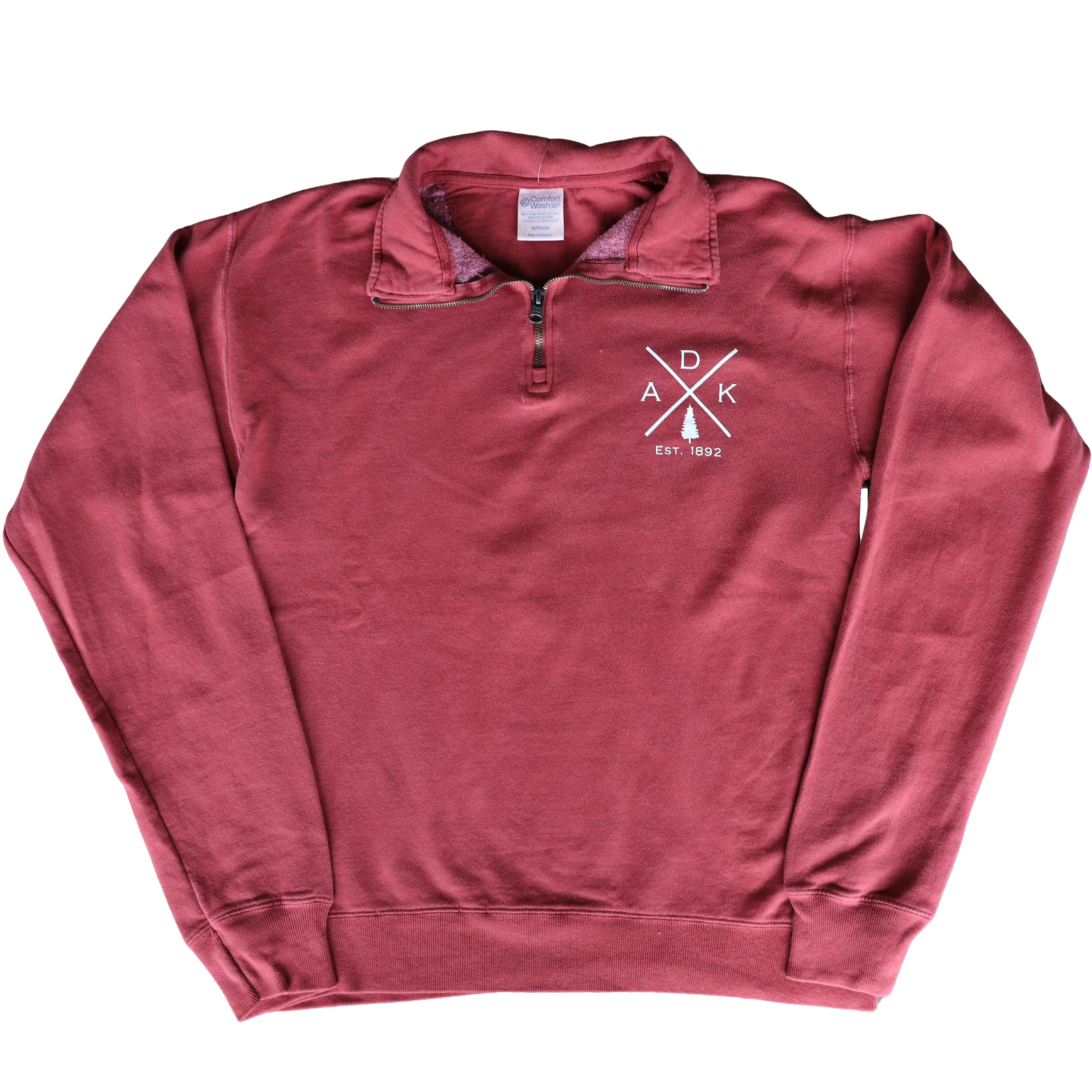 Quarter Zip Comfort Wash ADK Cross Fleece | Blue Line Coffee House