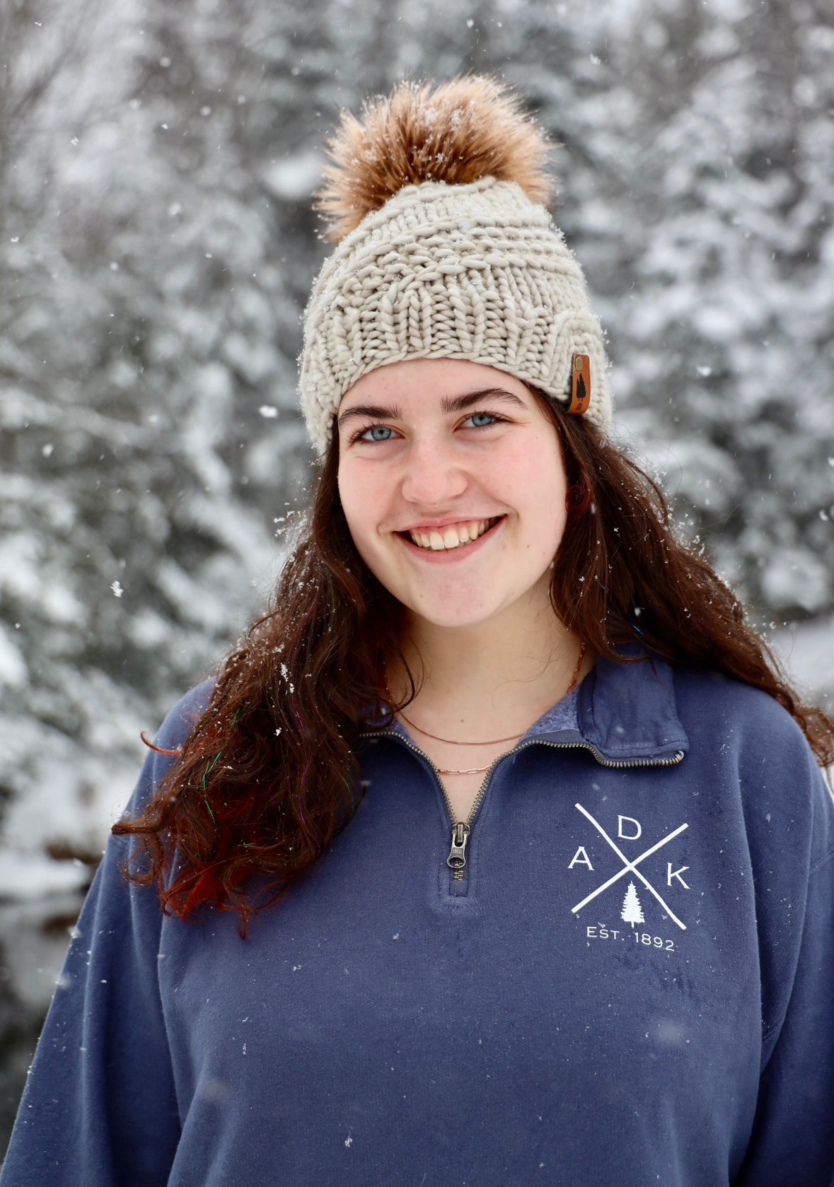 Quarter Zip Comfort Wash ADK Cross Fleece | Blue Line Coffee House
